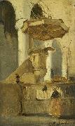 Johannes Bosboom The Pulpit of the Church in Hoorn oil on canvas
